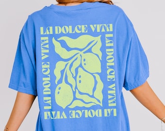 La Dolce Vita Camisa de limón Comfort Colors Camiseta costera italiana Camisa de verano Cosecha de verano Ciao Limoncello Limonero Cítricos Regalo Costa de Amalfi