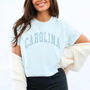 Pastel Light Blue Carolina Comfort Colors Tee Preppy Stuff N Carolina Shirt University Gift College Apparel Varsity Shirt NC Crewneck