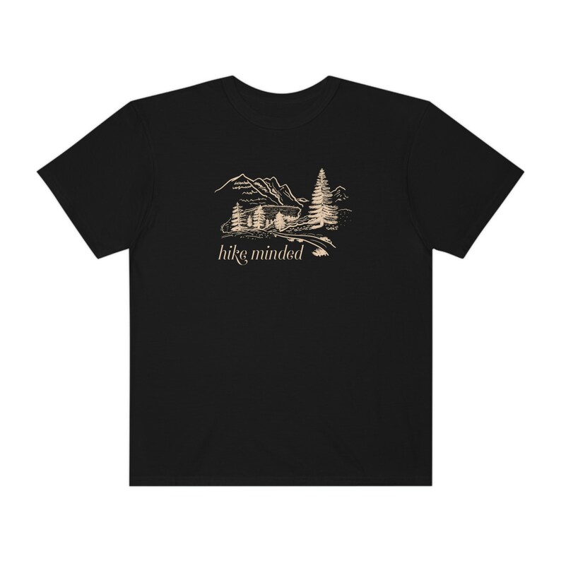 Hike minded comfort kleuren T-shirt retro natuur shirt muesli meisje wandelshirt wildernis wildlife Gorpcore camping shirt nationaal park shirt Black