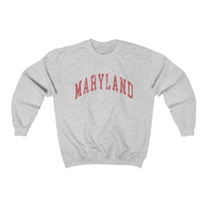 Maryland Sweatshirt Varsity Crewneck Preppy Sweatshirt Vintage Look Distressed Comfy Oversized Sweatshirt New England Sweater image 6
