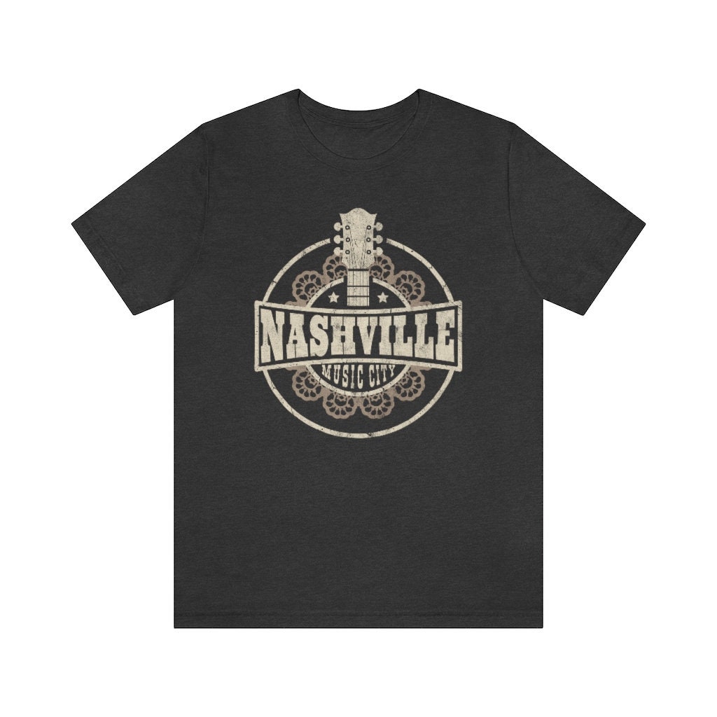 Discover Nashville Shirt Guitar Shirt Vintage Inspired Distressed Music City Graphic Tee Nash Bash T-Shirt