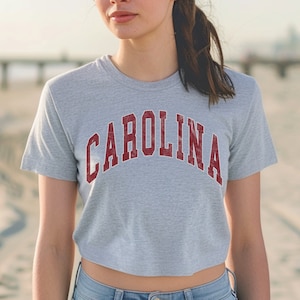 Carolina Crop Top South Carolina Cropped TShirt SC Preppy Shirt Game Day Shirt Baby Tee Charleston Tshirt Vintage Inspired Carolina Shirt