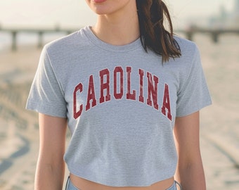 Carolina crop top South Carolina cropped T-shirt SC preppy shirt game Day shirt baby T-shirt Charleston vintage geïnspireerd shirt Carolina