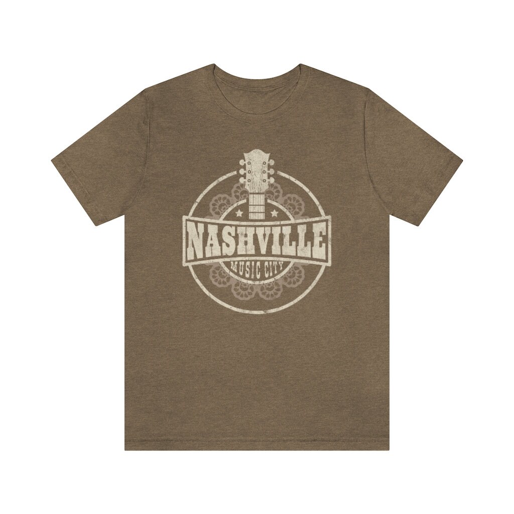 Discover Nashville Shirt Guitar Shirt Vintage Inspired Distressed Music City Graphic Tee Nash Bash T-Shirt