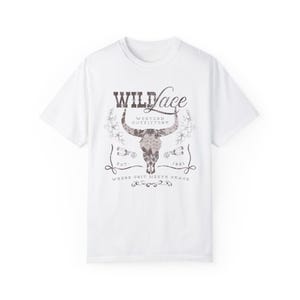 Western Grafik T-Shirt Bull Skull Shirt Kokette Cowgirl Bögen und Spitze Country-Musik-TShirt Komfort Farben Cowgirl Retro Nashville Rodeo Shirt Bild 5