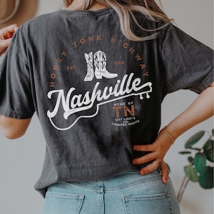 Nashville Shirt City Lights and Country Nights Country Music Concert Shirt Tennessee Western Graphic Tee Cowgirl Bachelorette Shirt