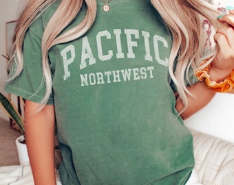 Koszulka z grafiką Pacific Northwest w stylu vintage, koszulka uniwersytecka PNW, koszulka Pacific Northwest Beaches, Oregon, Washington, Idaho