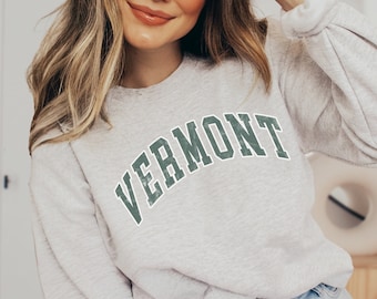 Vermont Sweatshirt Preppy College Sweater Vintage Vermont Shirt Nature Shirt Wanderlust Crewneck Trendy Oversized Retro Sweatshirt