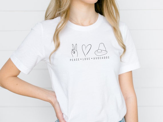 Peace Love Avocados T Shirt Avocado Tee 