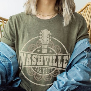 Nashville Shirt Guitar Shirt Vintage Inspired Distressed Music City Graphic Tee Nash Bash Shirt Country Music Shirt American Classic Tee