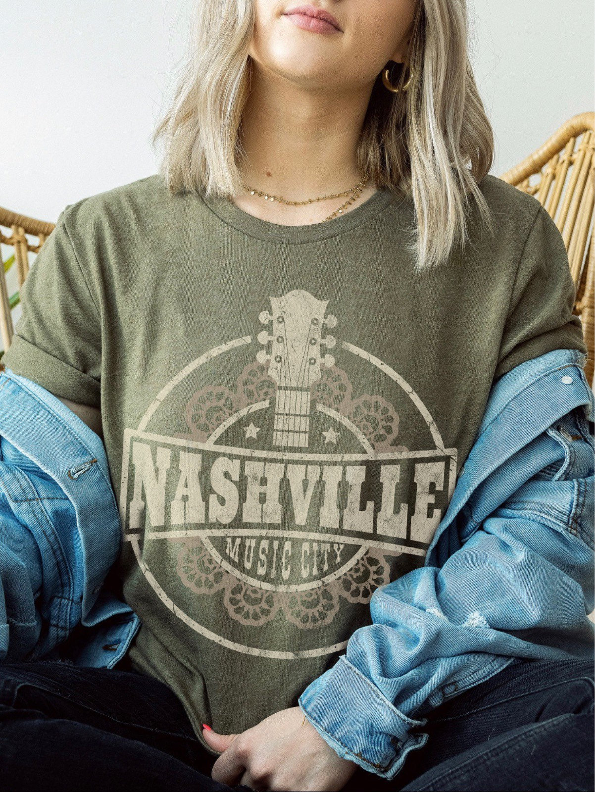 Discover Nashville Shirt Guitar Shirt Vintage Inspired Distressed Music City Graphic Tee Nash Bash T-Shirt