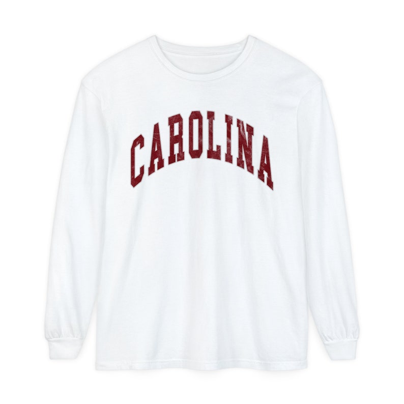 Comfort Colors© Carolina Vintage Look Long Sleeve Tee South Carolina Crewneck Carolina Preppy Varsity Shirt South Carolina University image 4