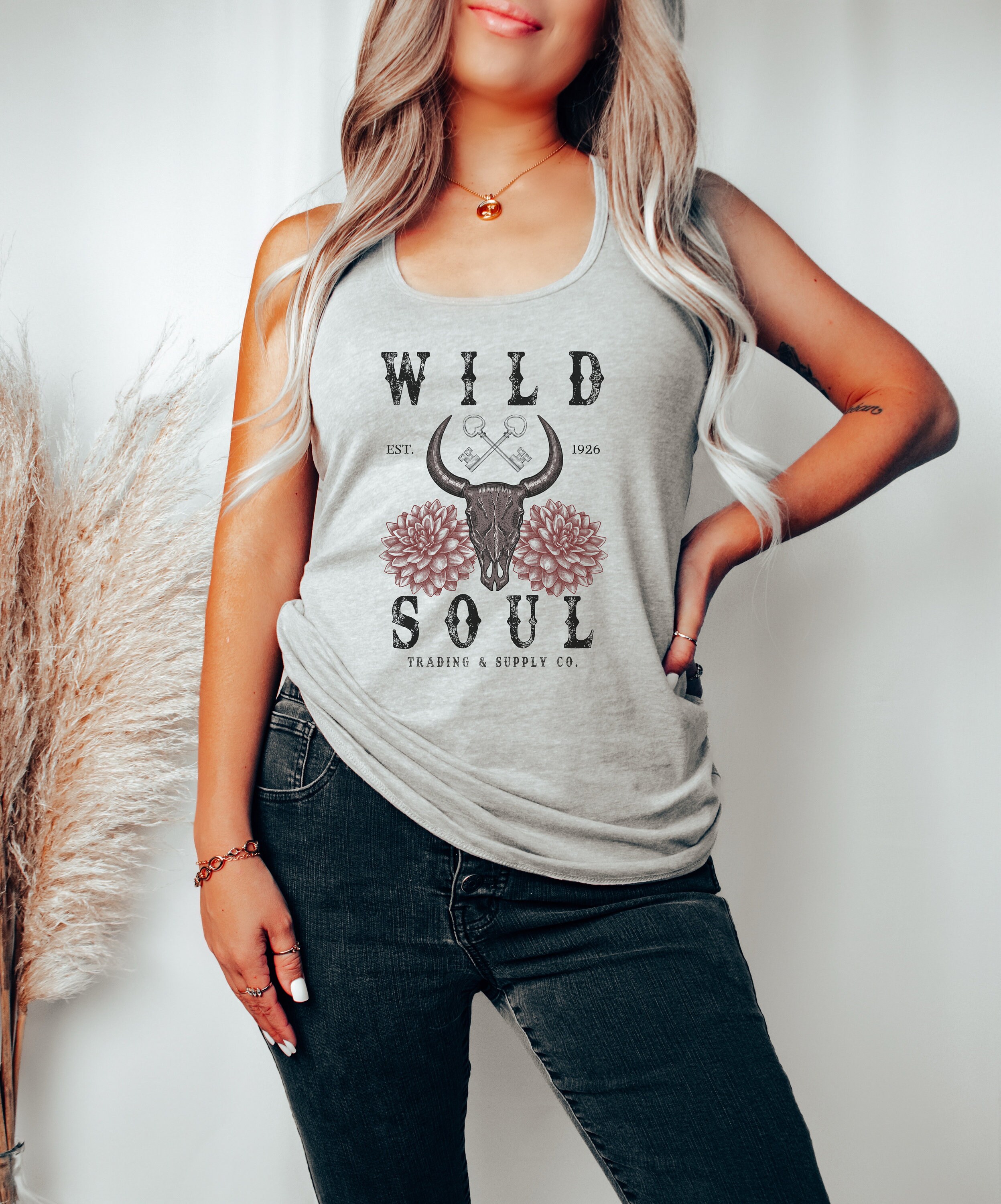 bull skull tank top