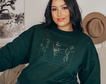 Act Justly Love Mercy Walk Humbly Micah 6 8 Bible Verse Christian Sweatshirt Wildflower Shirt Rooted in Him Love Like Jesus Crewneck