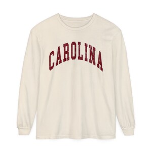Comfort Colors© Carolina Vintage Look Long Sleeve Tee South Carolina Crewneck Carolina Preppy Varsity Shirt South Carolina University image 5