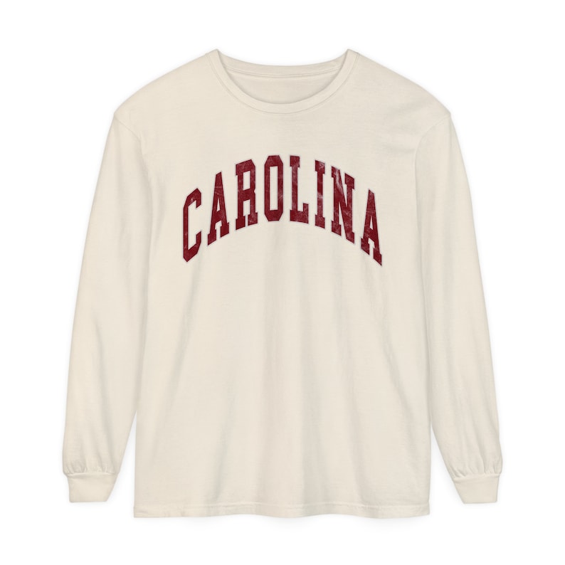 Comfort Colors© Carolina Vintage Look Long Sleeve Tee South Carolina Crewneck Carolina Preppy Varsity Shirt South Carolina University image 5