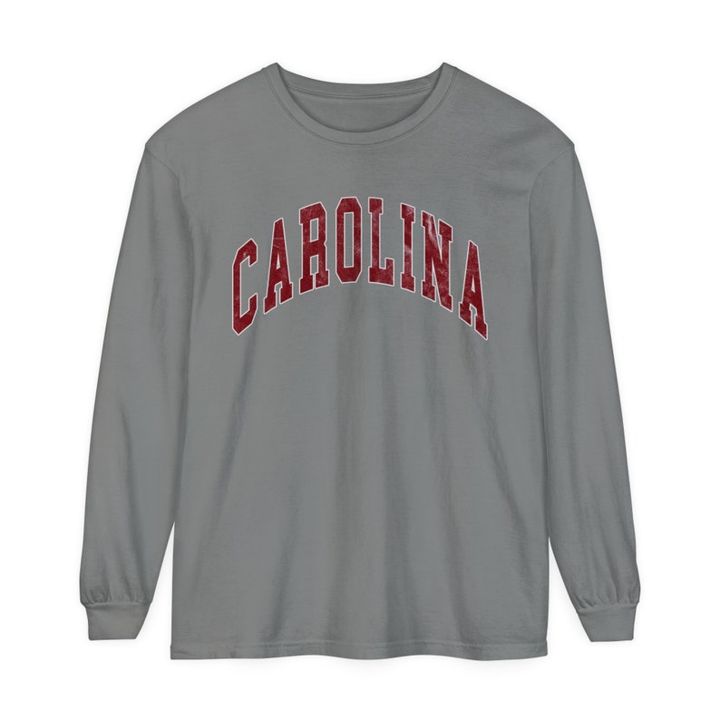 Comfort Colors© Carolina Vintage Look Long Sleeve Tee South Carolina Crewneck Carolina Preppy Varsity Shirt South Carolina University image 3