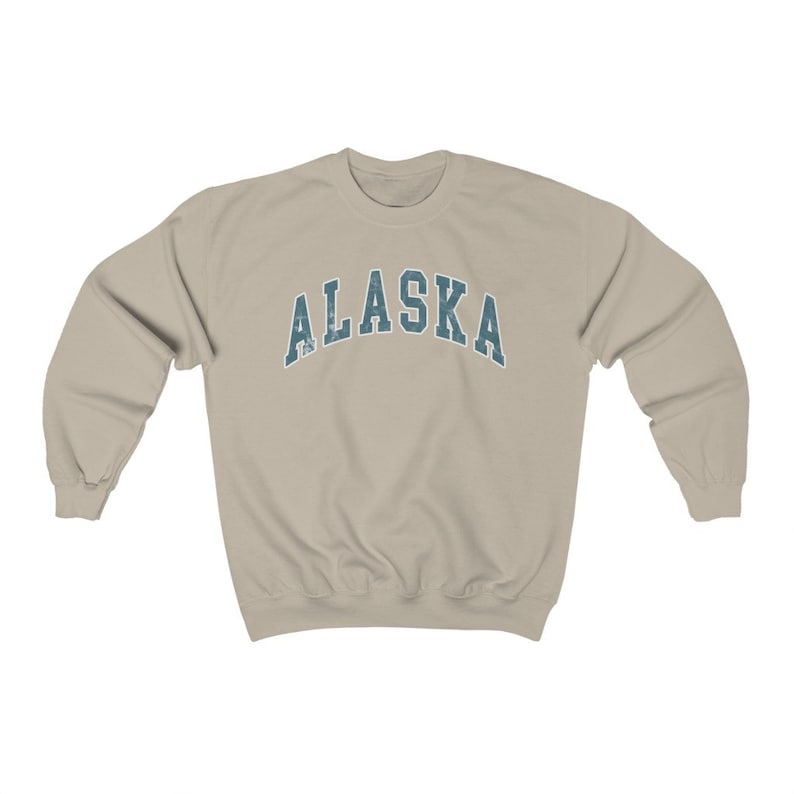 Alaska Sweatshirt Vintage College Sweatshirt Preppy Crewneck Nature Shirt Wilderness Sweater Mountain Sweatshirt Retro Alaska Shirt image 7