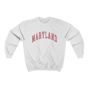 Maryland Sweatshirt Varsity Crewneck Preppy Sweatshirt Vintage Look Distressed Comfy Oversized Sweatshirt New England Sweater image 8