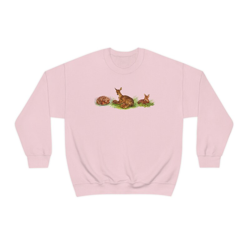 Cute Forest Deer Sweatshirt Mother Deer and Fawns Crewneck Cottage Core Forest Core Woodland Wild Life Shirt Nature Sweatshirt image 9