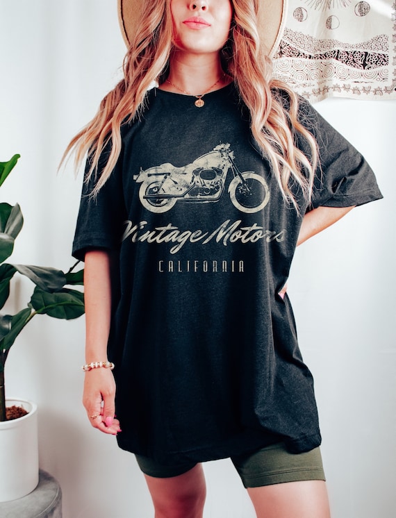 Vintage Motors Motorcycle Graphic Tee California TShirt Distressed Retro Shirt Biker T Shirt Oversized Shirt Band Tee Aesthetic