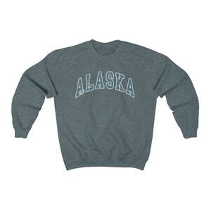 Alaska Sweatshirt Vintage College Sweatshirt Preppy Crewneck Nature Shirt Wilderness Sweater Mountain Sweatshirt Retro Alaska Shirt image 5