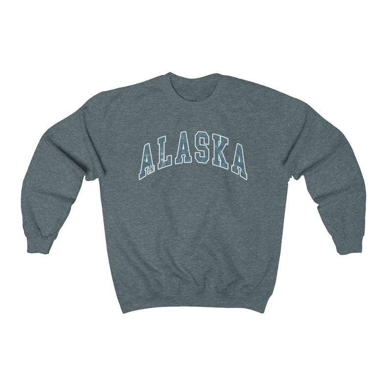 Alaska Sweatshirt Vintage College Sweatshirt Preppy Crewneck Nature Shirt Wilderness Sweater Mountain Sweatshirt Retro Alaska Shirt image 5