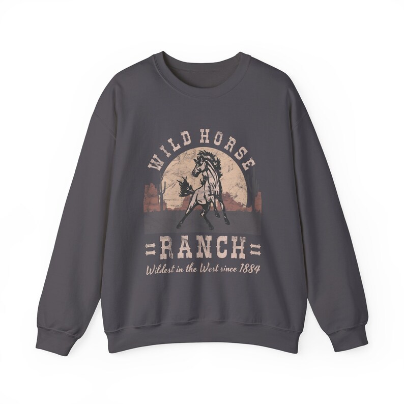 Wild Horse Ranch Western Graphic Sweatshirt Southwest Ranch Life Boho Shirt Desert Vibes Vintage Horse Shirt Cowgirl Crewneck Wild West image 5