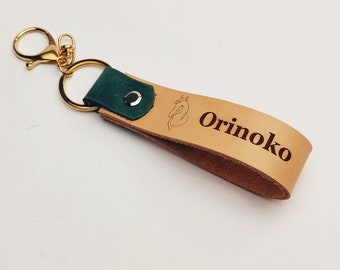 Equestrian gift, Leather Keychain Personalized, Keyfob gift, FULL GRAIN Leather Key Ring,