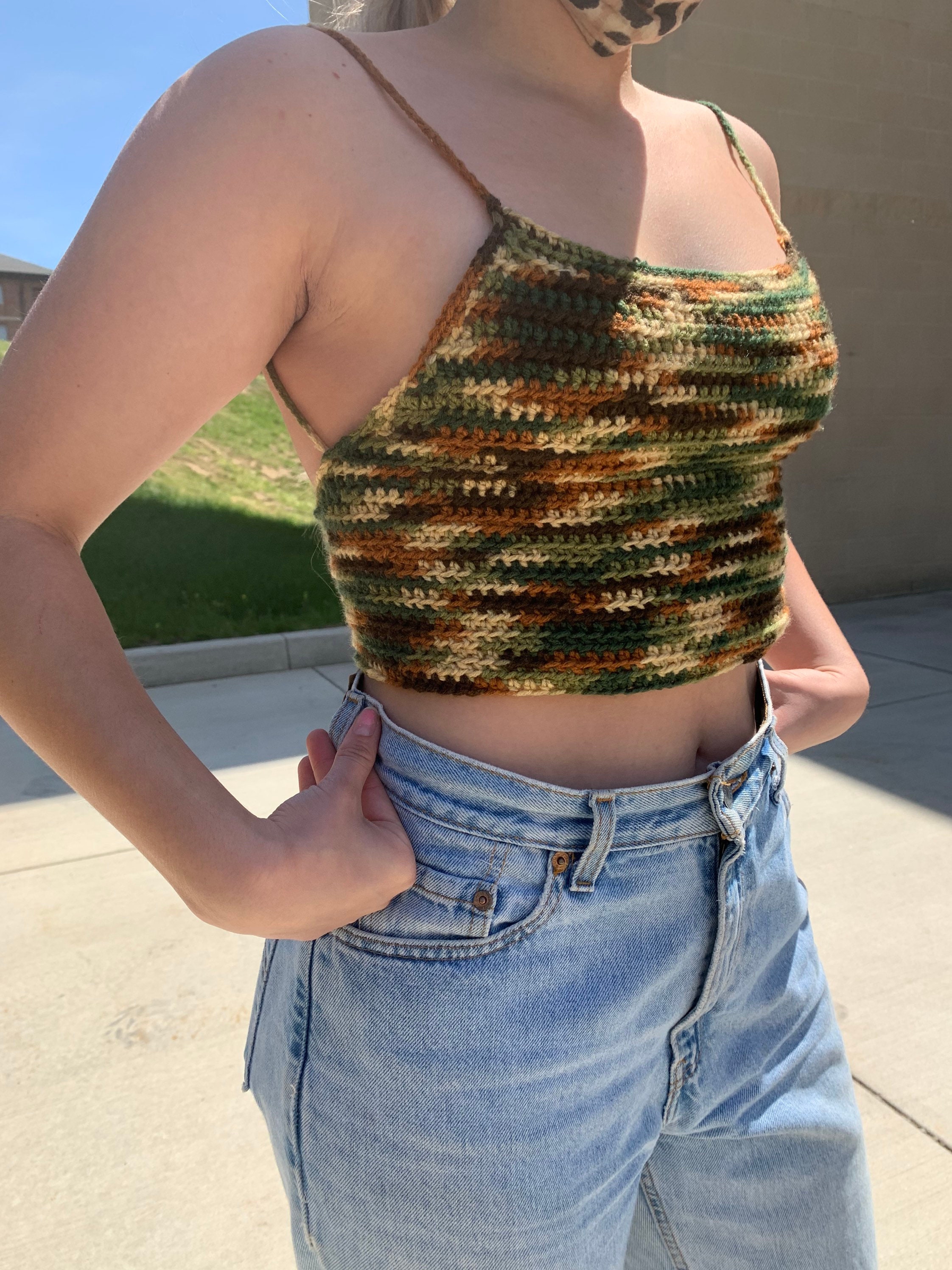 Crochet Lace Back Tank Top Etsy