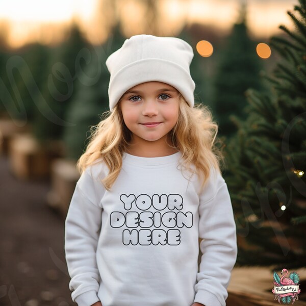 Youth Mockups, Kids Mockups, Children Mockups, Kids Sweatshirt Mockups, Children Gildan Mockups, Kids Gildan 18000, White Gildan 18000B