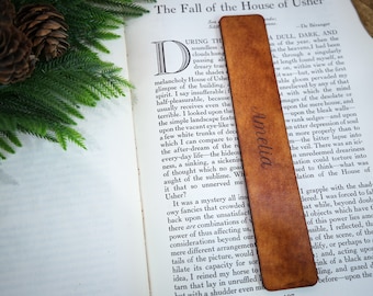 Custom Leather Bookmark | Personalized Bookmark | Name Leather Bookmark | Anniversary Wedding Gift | Custom Engraved Bookmark | Handmade