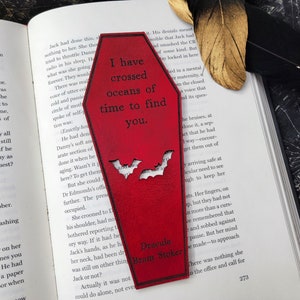 Dracula Bookmark Bram Stoker Book Quote Oceans of Time Coffin Vampire Horror Goth Leather Bookmark Halloween Gift for Book Lover