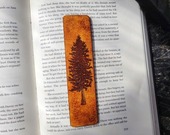 Tree Bookmark | Forest Nature Bookmark | Woodland Leather Bookmark | Gift for Nature Lover | Evergreen Tree Bookmark | Gift for Book Lovers