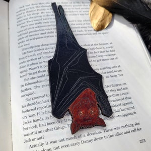 Leather Bat Bookmark - Spooky, Gothic, Halloween Gift for Book Lover | Creepy Horror Bookmark for Readers | Bookish Gift
