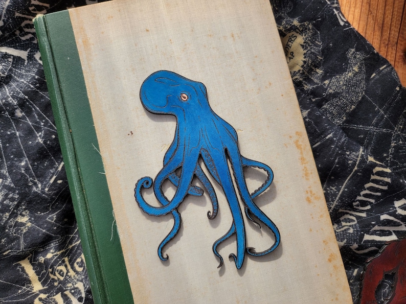 Octopus Bookmark Leather Kraken Bookmark Gift for Book Lovers Octopus Tentacle Bookmark Unique Ocean Animal Bookmark Bookish Gift image 7