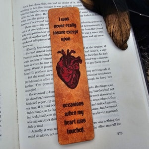 Gothic Literature Bookmark | Leather Edgar Allan Poe Bookmark | Gift for Horror Lovers | Spooky Halloween Bookmark | Gothic Bookworm Gift