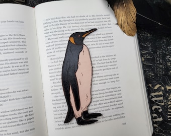 Emperor Penguin Leather Bookmark | Winter Bird Bookmark | Gift for Reader | Cute Animal Bookmark | Gift for Book Lovers | Penguin Lover Gift