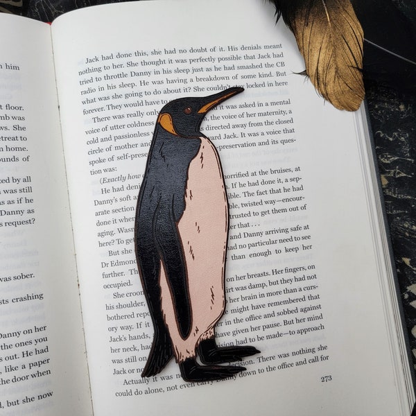 Emperor Penguin Leather Bookmark | Winter Bird Bookmark | Gift for Reader | Cute Animal Bookmark | Gift for Book Lovers | Penguin Lover Gift