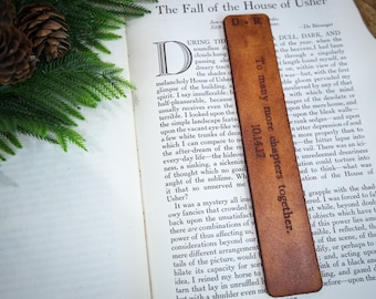 Personalized Handmade Custom Leather Bookmark - Customizable Tanned Leather Bookmark for Loved Ones | Unique Wedding & Anniversary Gift Idea