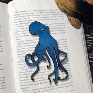 Octopus Bookmark Leather Kraken Bookmark Gift for Book Lovers Octopus Tentacle Bookmark Unique Ocean Animal Bookmark Bookish Gift Turquoise