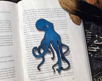 Octopus Bookmark | Leather Kraken Bookmark | Gift for Book Lovers | Octopus Tentacle Bookmark | Unique Ocean Animal Bookmark | Bookish Gift