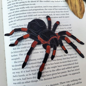 Tarantula Spider Bookmark | Gift for Book Lovers | Leather Spooky Insect Bookmark | Horror Oddities Gothic Halloween Bookmark | Bookish Gift