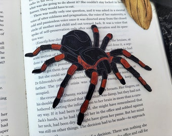 Tarantula Spider Bookmark | Gift for Book Lovers | Leather Spooky Insect Bookmark | Horror Oddities Gothic Halloween Bookmark | Bookish Gift