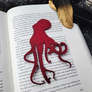 Octopus Bookmark Leather Kraken Bookmark Gift for Book Lovers Octopus Tentacle Bookmark Unique Ocean Animal Bookmark Bookish Gift image 6