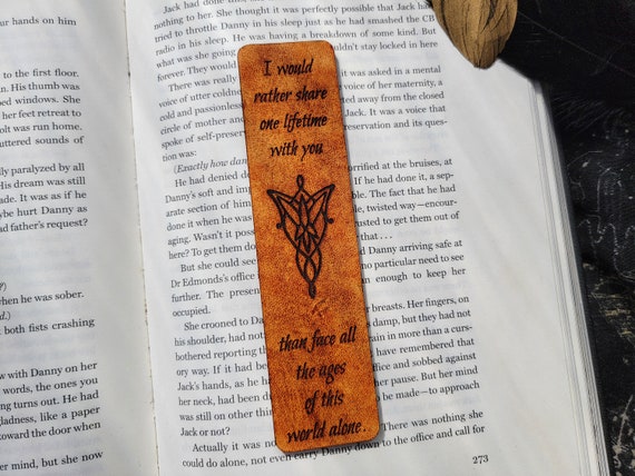 High Fantasy Bookmark | Fantasy Lover Gift | Elven Leather Bookmark | Epic Fantasy Bookmark | Book Lover Gift | Share One Lifetime With You