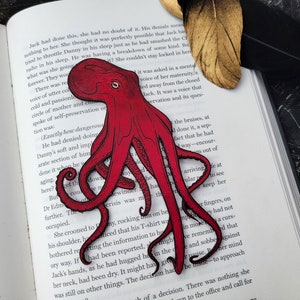 Octopus Bookmark | Leather Kraken Bookmark | Gift for Book Lovers | Octopus Tentacle Bookmark | Unique Ocean Animal Bookmark | Bookish Gift
