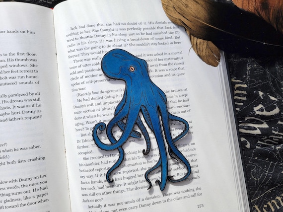 Genuine Leather Octopus Bookmark | Bookish Gift | Nautical Book Accessory | Kraken Bookmark | Reading Book Marker | Marine Life Stationery