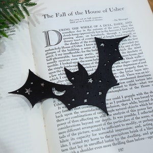 Celestial Bat Bookmark | Cute Halloween Leather Bookmark | Horror Bookmark | Spooky Gift for Book Lover | Gothic Horror Lover Gift