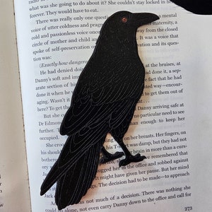 Raven Bookmark Leather Gothic Bird Bookmark Bookish Gift for Reader Black Crow Bookmark Halloween Bookmark Gift for Book Lovers image 6